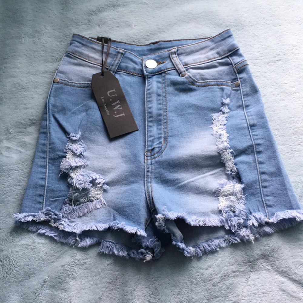NWT Distressed High Rise Shorts from Fashion Nova